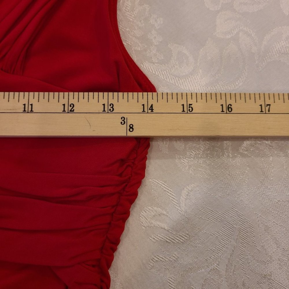 Ruby Ribbon Red Tile Cross Front Top #1353 - Picture 11 of 14
